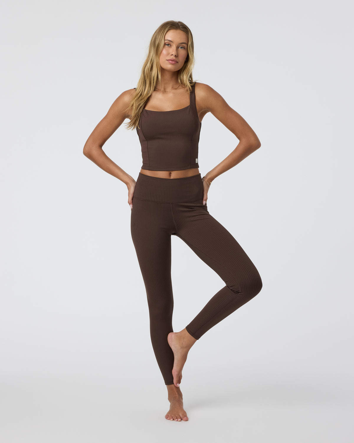 Inversion Rib Legging Java - Vuori Clothing