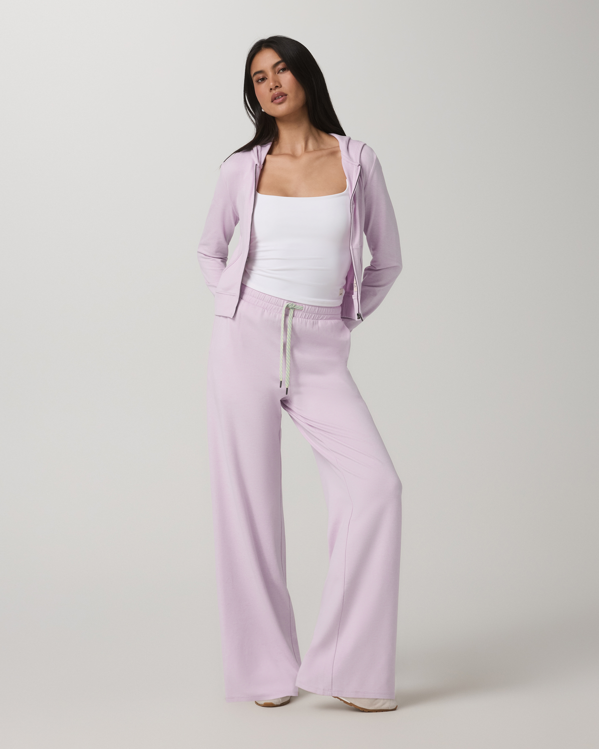 Halo Essential Wideleg Women's Lilac Breeze Heather Pants - Vuori Clothing