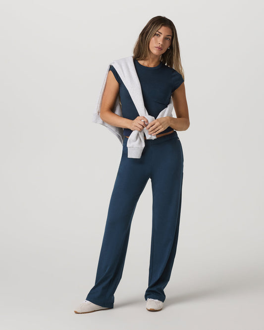 Halo Modern Straight Leg Pant - Short Blue Coast Heather - Vuori Clothing