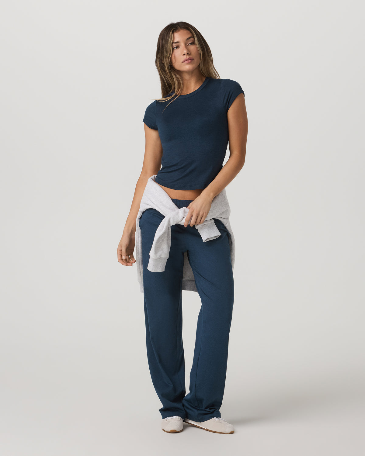 Halo Modern Straight Leg Pant - Long Blue Coast Heather - Vuori Clothing
