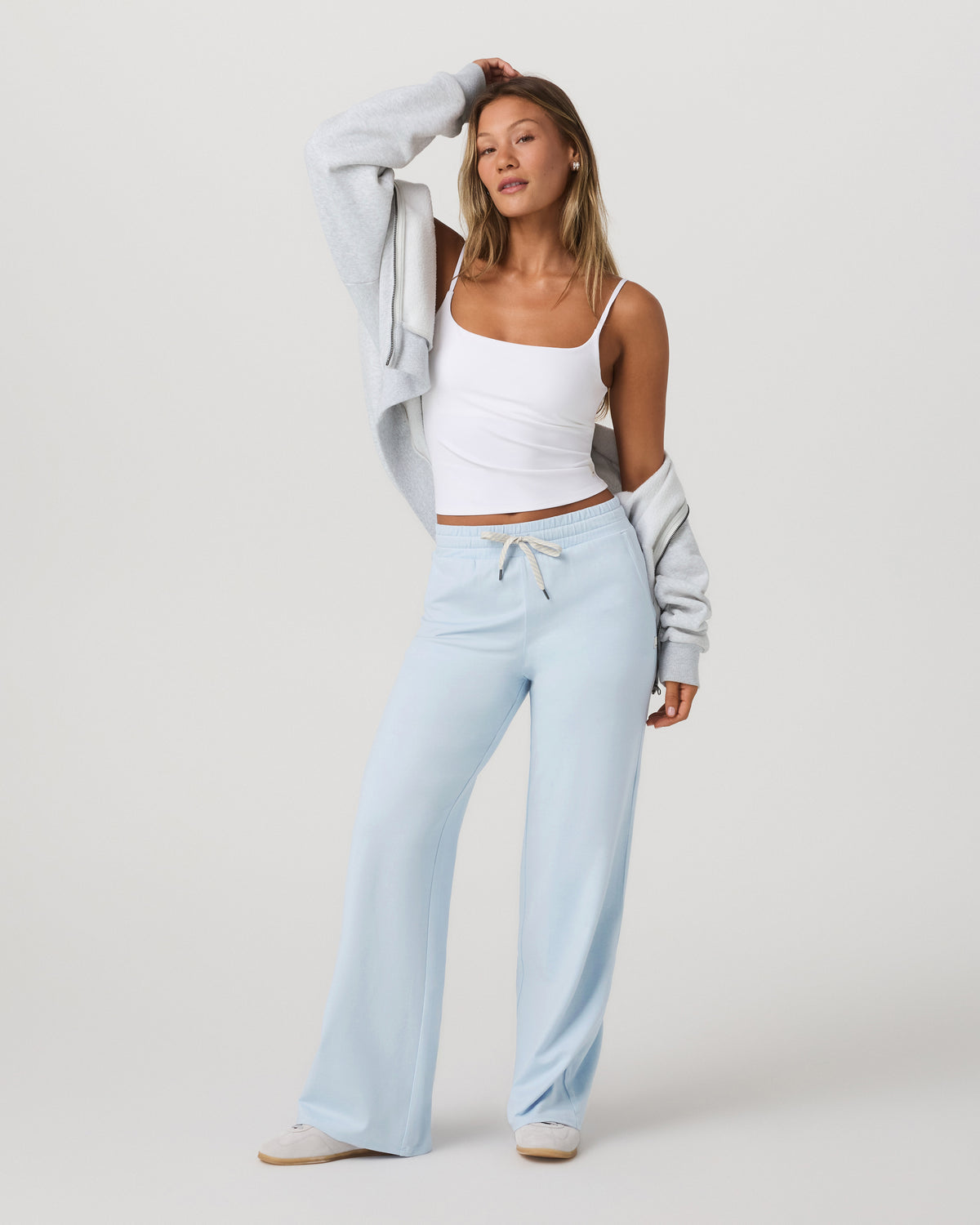 Halo Essential Wideleg - Short Soft Sky Heather Pants - Vuori Clothing