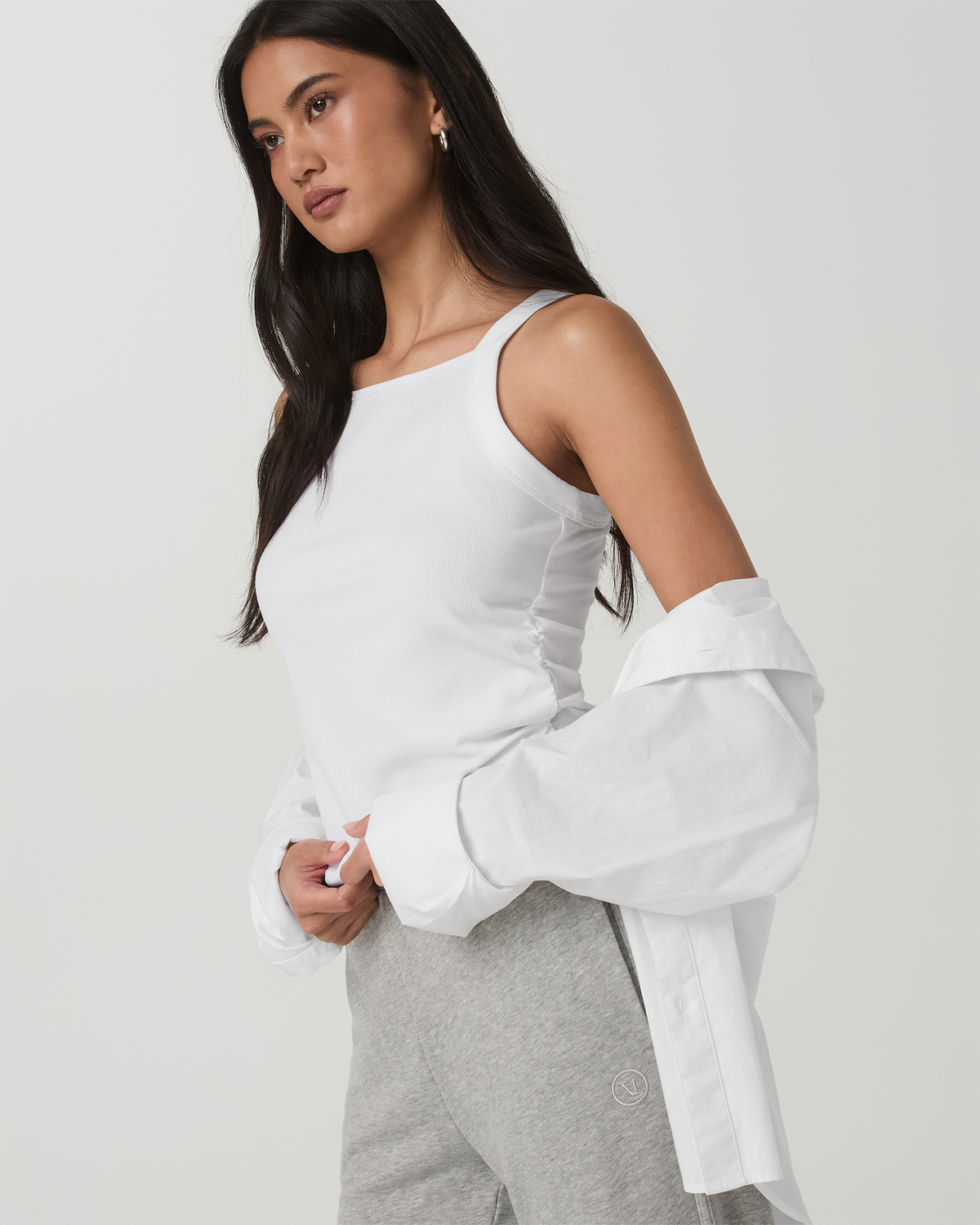 Pose Cooper Tank Women's White Square Neck Tank Top - Vuori Clothing
