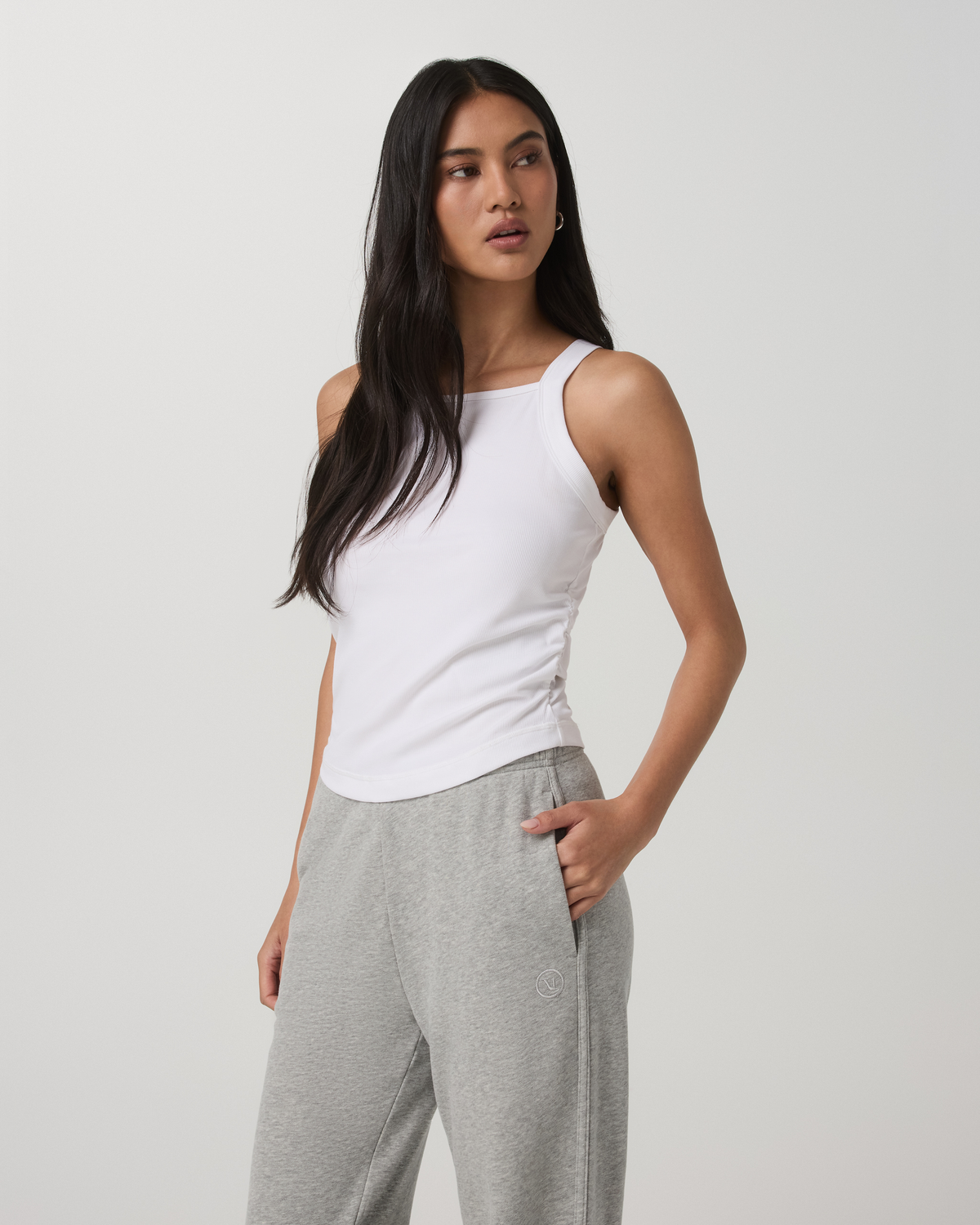 Pose Cooper Tank Women's White Square Neck Tank Top - Vuori Clothing