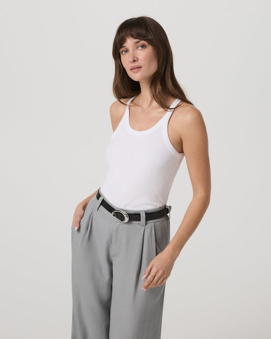 Cove Layering Tank Women's White Rib Knit Tank Top - Vuori Clothing