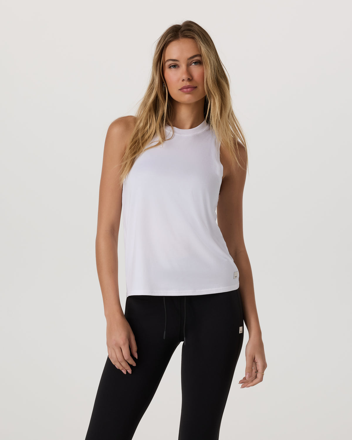 Energy Top Long Women's White Performance Tank Top - Vuori Clothing