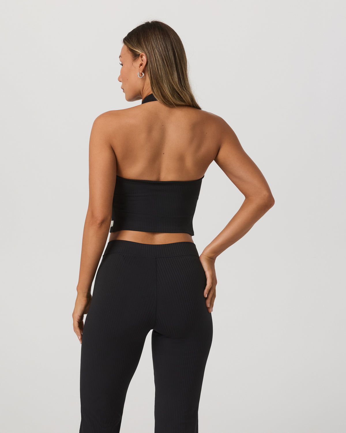 Inversion Rib Tank Women's Black Halter Fitness Top - Vuori Clothing