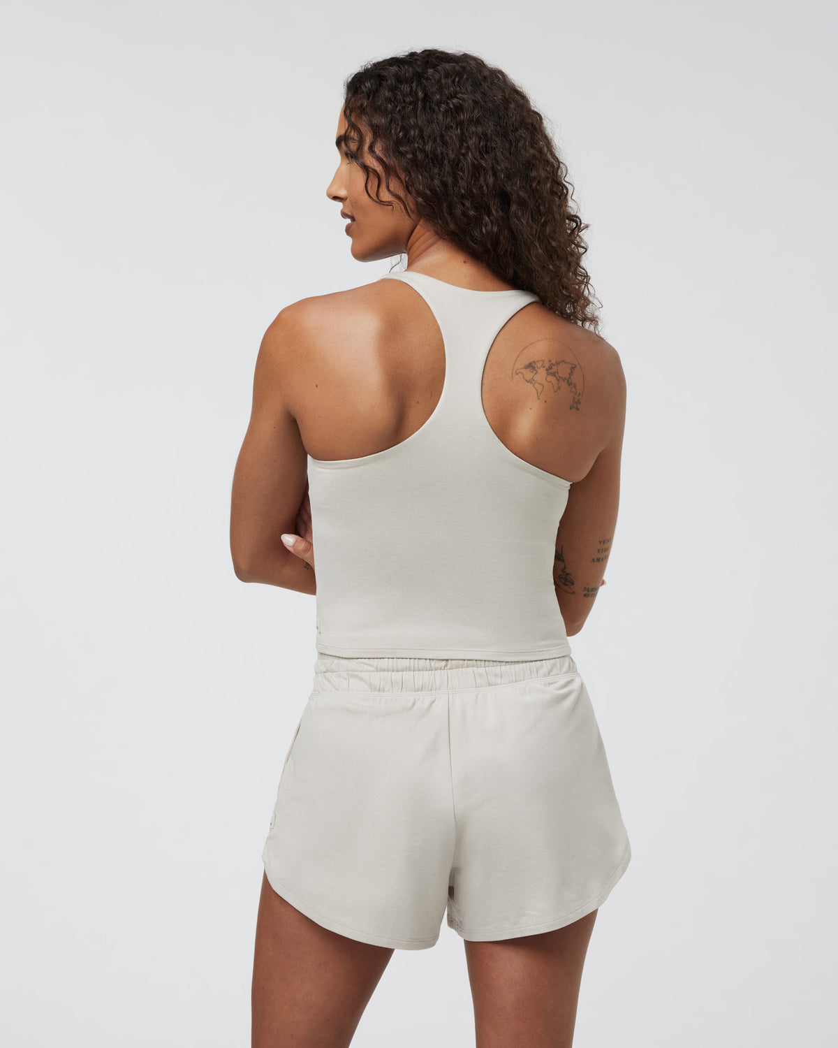Halo Performance Crop 2.0 Ecru Heather Tank - Vuori Clothing