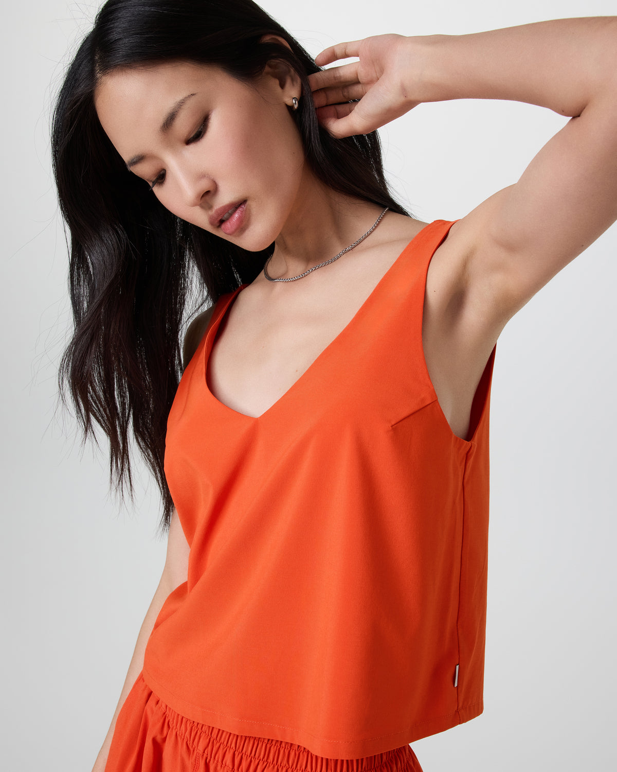 Villa Cropped Tank Bright Poppy - Vuori Clothing