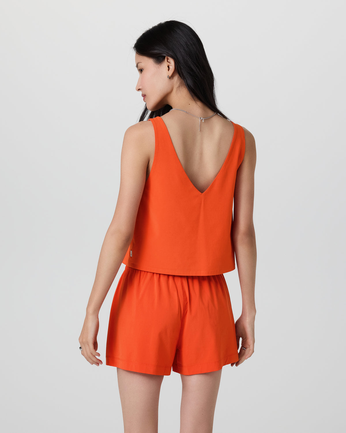 Villa Cropped Tank Bright Poppy - Vuori Clothing