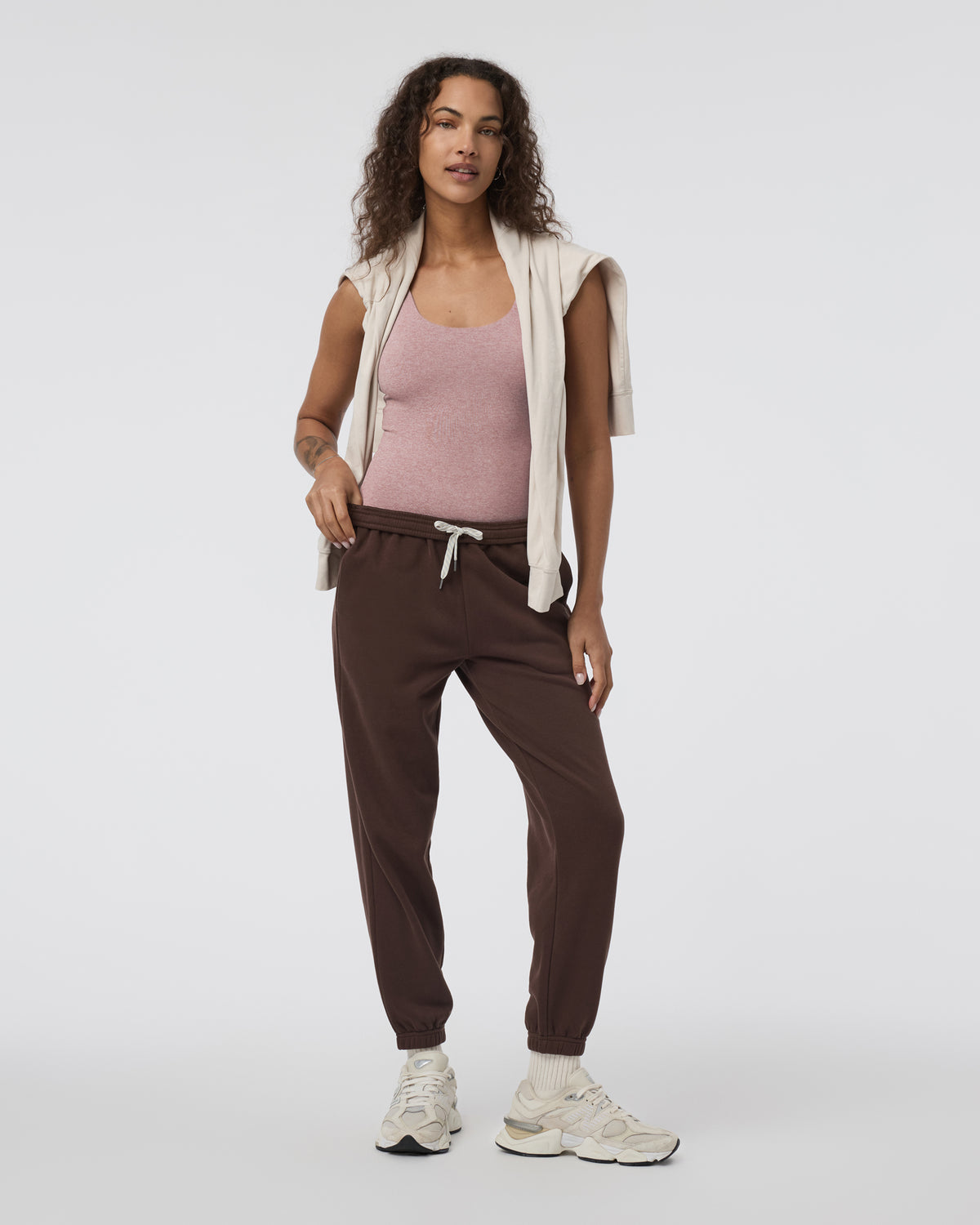 Sleeveless Halo Bodysuit Zion Rose Heather - Vuori Clothing