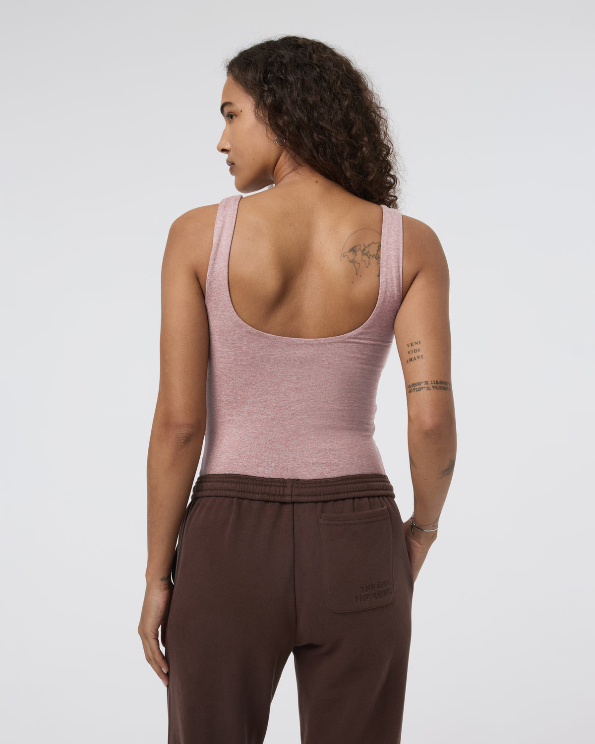 Sleeveless Halo Bodysuit Zion Rose Heather - Vuori Clothing