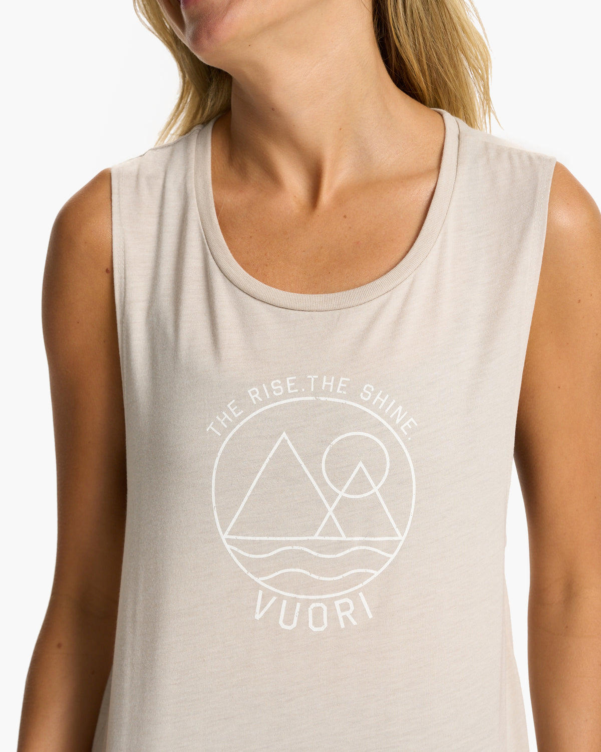 The Rise The Shine Tank Heather Dust - Vuori Clothing