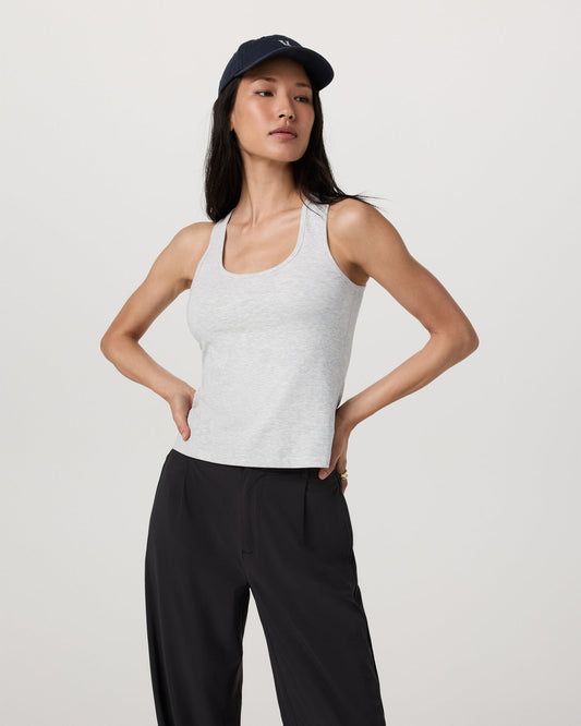 Pose Layering Tank Women's White Heather Grey Tank Top - Vuori Clothing