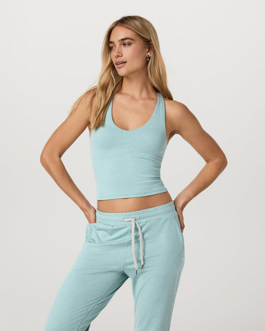 Halo Performance Crop 2.0 Sea Spray Heather - Vuori Clothing
