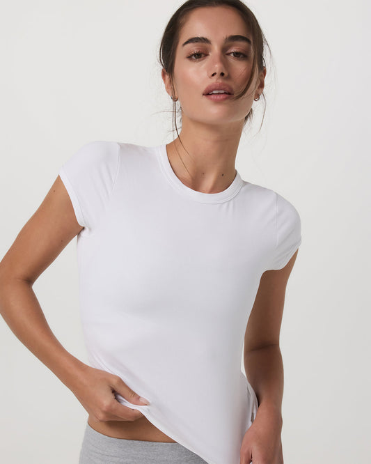 Halo Baby Tee Women's White Fitted Crewneck Tee Shirt - Vuori Clothing