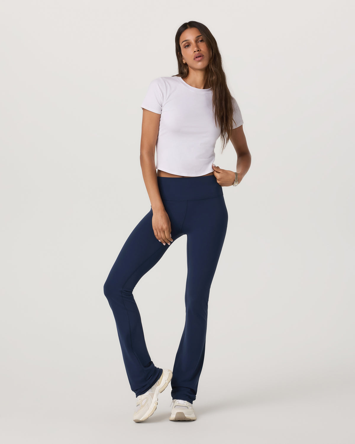 Pose Fitted Tee White Rib Knit Tee Clothing - Vuori Clothing