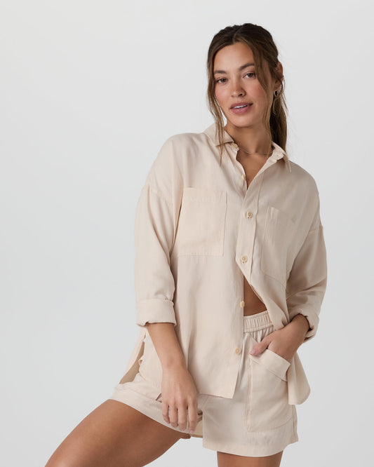 Trestles Twill Button Up Sand Dollar - Vuori Clothing