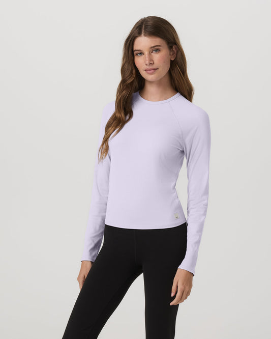 Long Sleeve Pose Crew Women's Lavender Ice Crewneck - Vuori Clothing