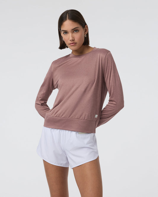 Daydream Crew Sedona Brown Heather Long Sleeve Top - Vuori Clothing