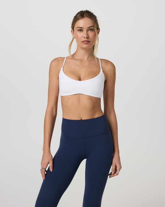 Vuori AllTheFeels™ Strappy Back Bra Women's White Sports Bra - Vuori Clothing