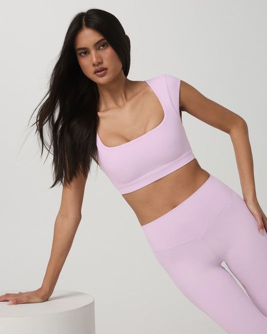 Vuori AllTheForm™ Short Sleeve Bra Women's Orchid Whisper Bra - Vuori Clothing
