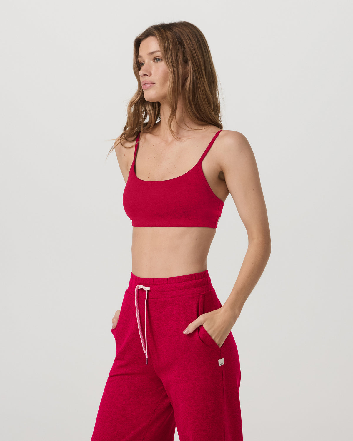 Halo Essential Bra Women's Strawberry Heather Sports Bra - Vuori Clothing