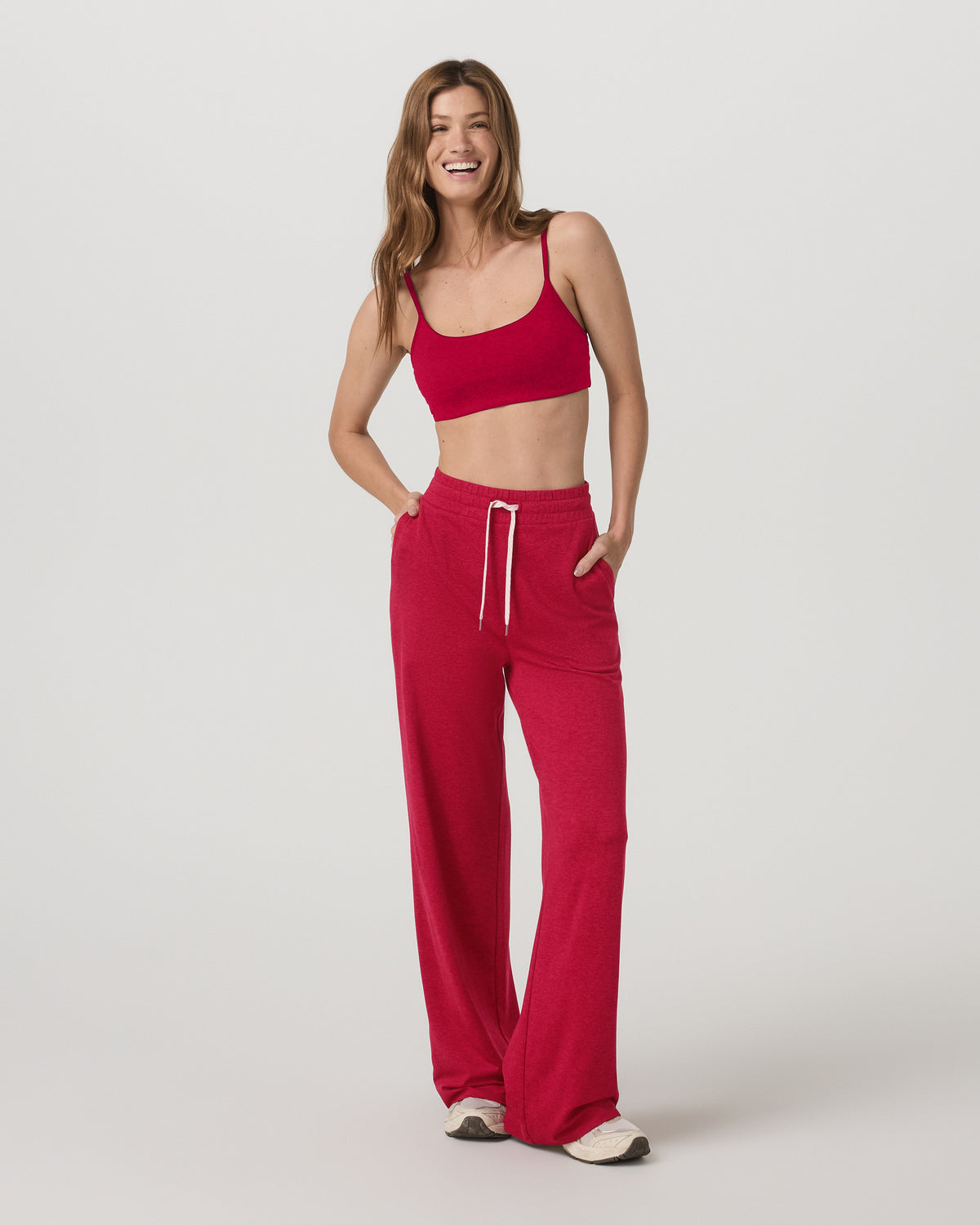 Halo Essential Bra Women's Strawberry Heather Sports Bra - Vuori Clothing