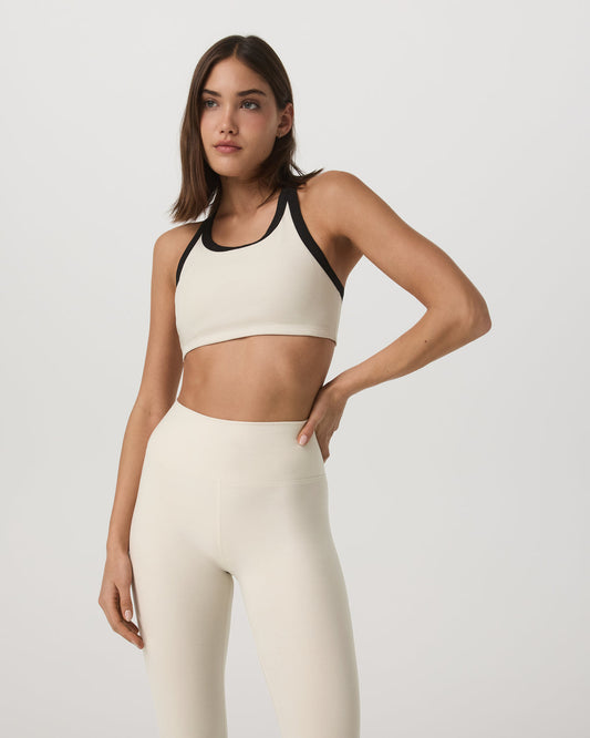 Elevation Racer Bra Women's Bone Heather Sports Bra - Vuori Clothing