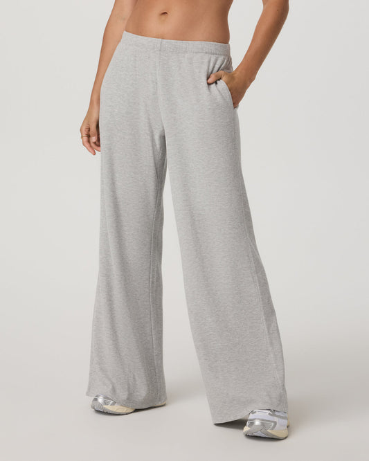 Waffle Wideleg Pant Women's Light Grey Waffle Knit Pants - Vuori Clothing