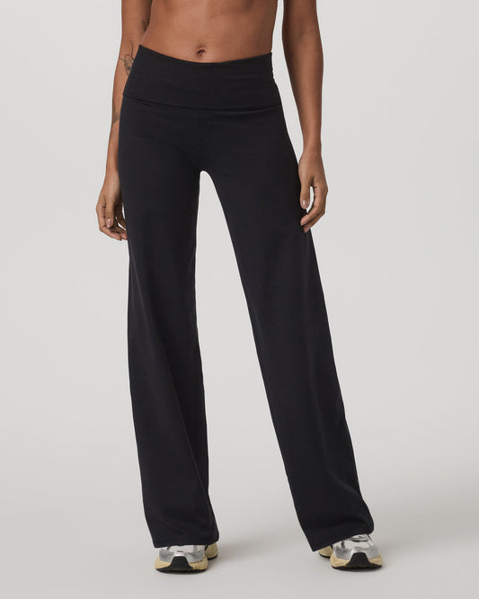 Granite Foldover Straight Leg Women's Black Heather Pant - Vuori Clothing