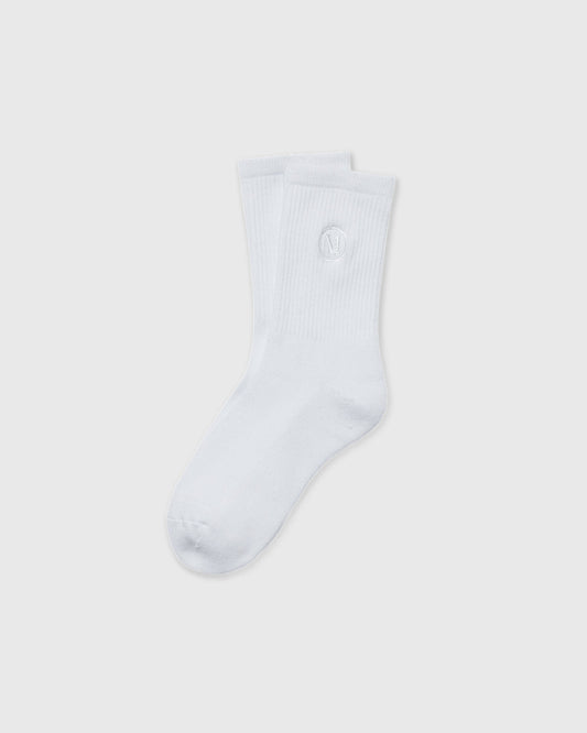 Half Crew Sock 2.0 White Performance Socks - Vuori Clothing