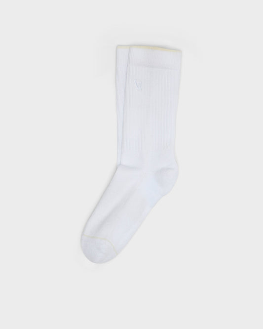 V1 Crew Sock White Crew Socks Clothing - Vuori Clothing