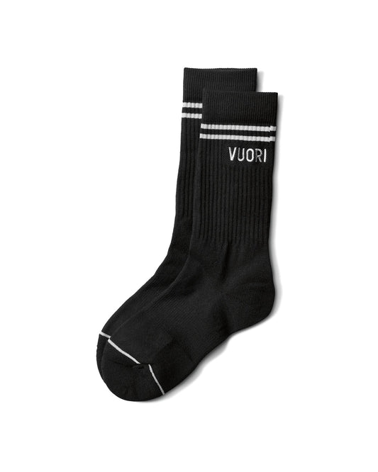 Vuori Crew Sock Black Performance Crew Socks - Vuori Clothing
