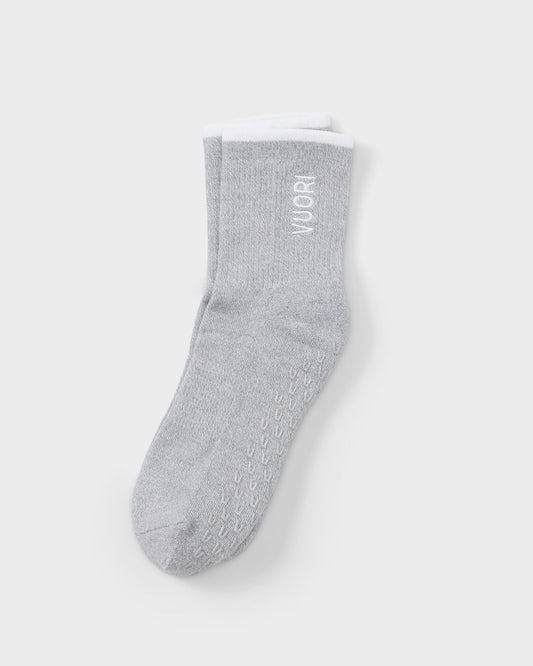 Half Crew Gripper Sock Light Heather Grey Grip - Vuori Clothing