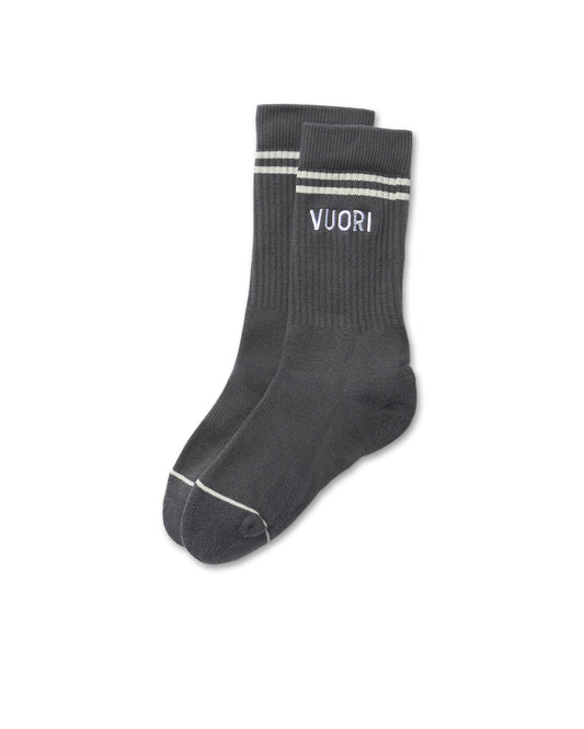 Vuori Crew Sock Charcoal Performance Crew Socks - Vuori Clothing