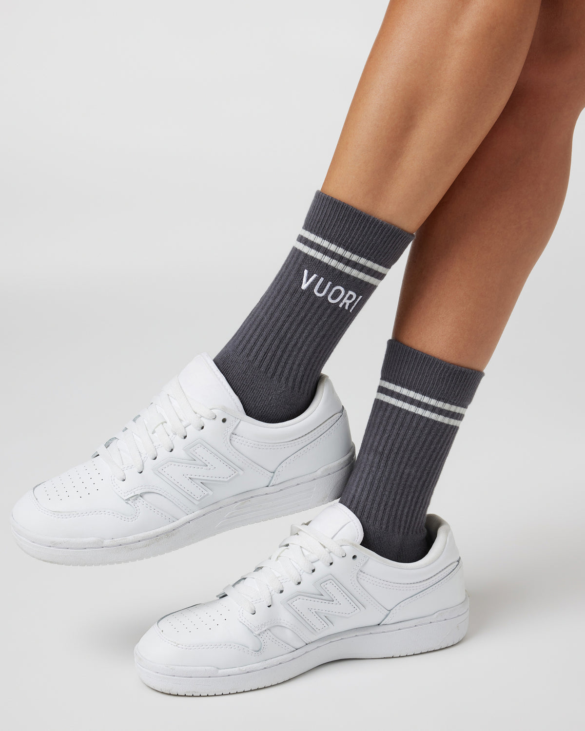 Vuori Crew Sock Charcoal Performance Crew Socks - Vuori Clothing