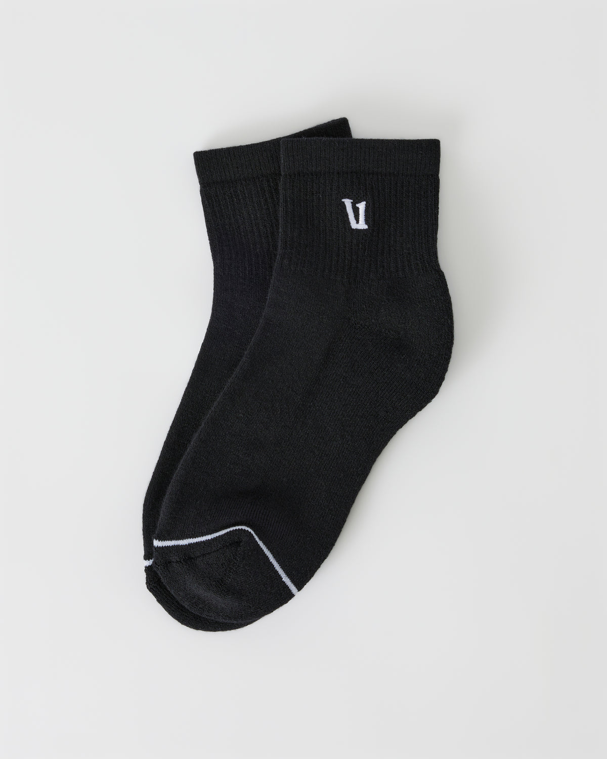 Quarter Crew V1 Sock 2.0 Black Quarter Crew Socks - Vuori Clothing