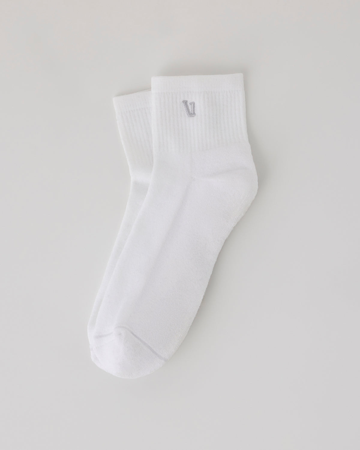 Quarter Crew V1 Sock 2.0 White - Vuori Clothing