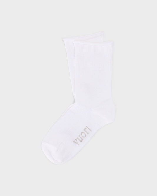 Quarter Crew Pointelle Sock Stylish White Socks - Vuori Clothing