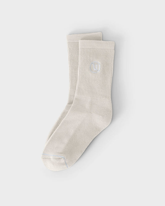 Half Crew Sock 2.0 Ivory Seamless Toe Socks - Vuori Clothing