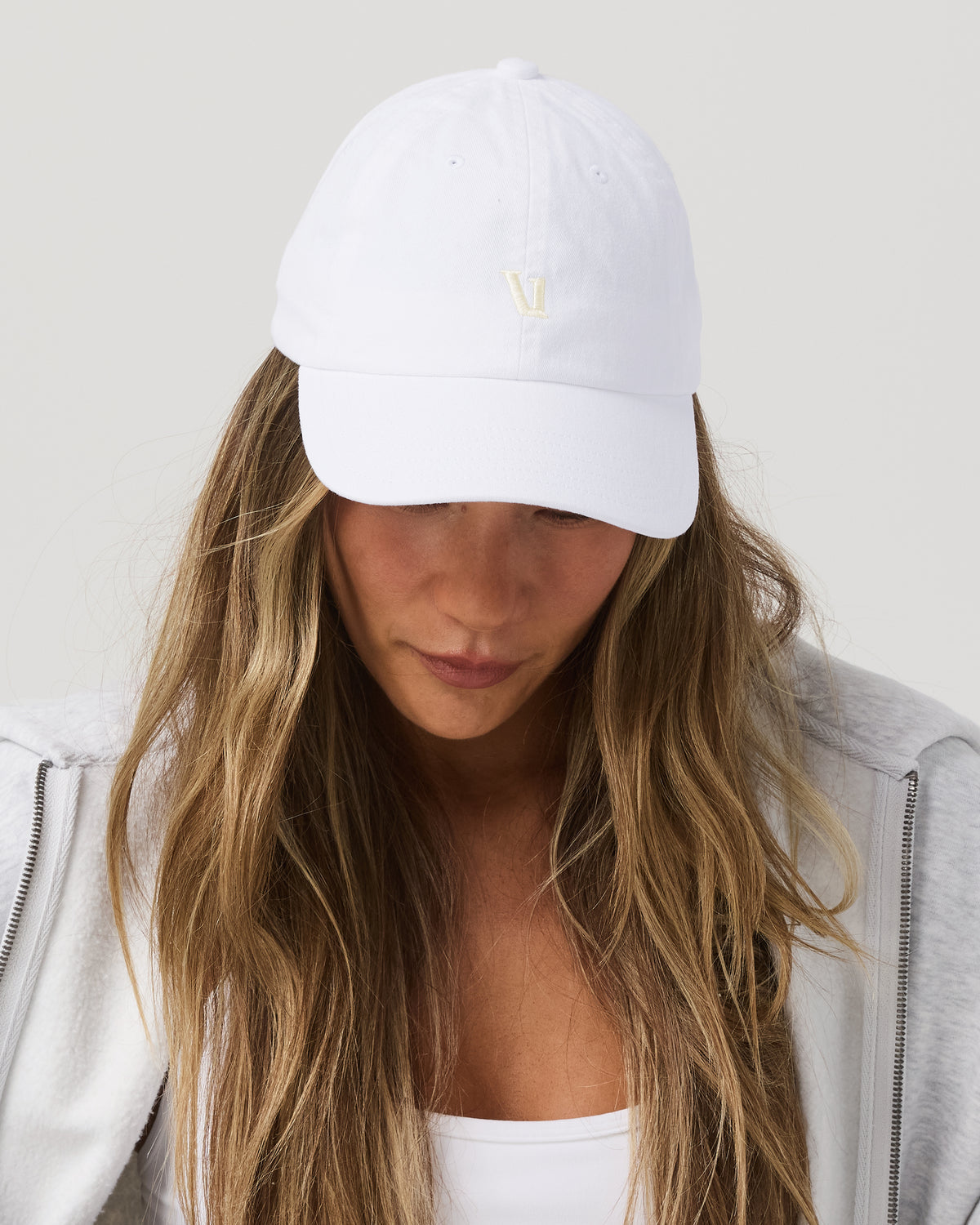 Vuori Dad Hat Low Profile White Hat - Vuori Clothing