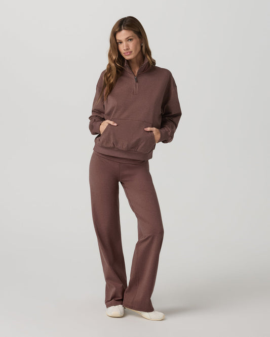 Granite Foldover Straight Leg Women's Sable Heather Pant - Vuori Clothing