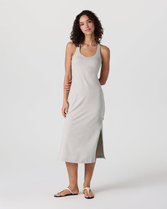 Halo Racerback Dress Ecru Heather - Vuori Clothing
