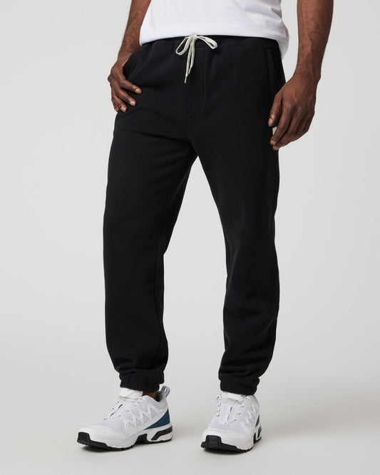 Seaside Sweatpant 28" Men's Relaxed Fit Black Sweatpant - Vuori Clothing
