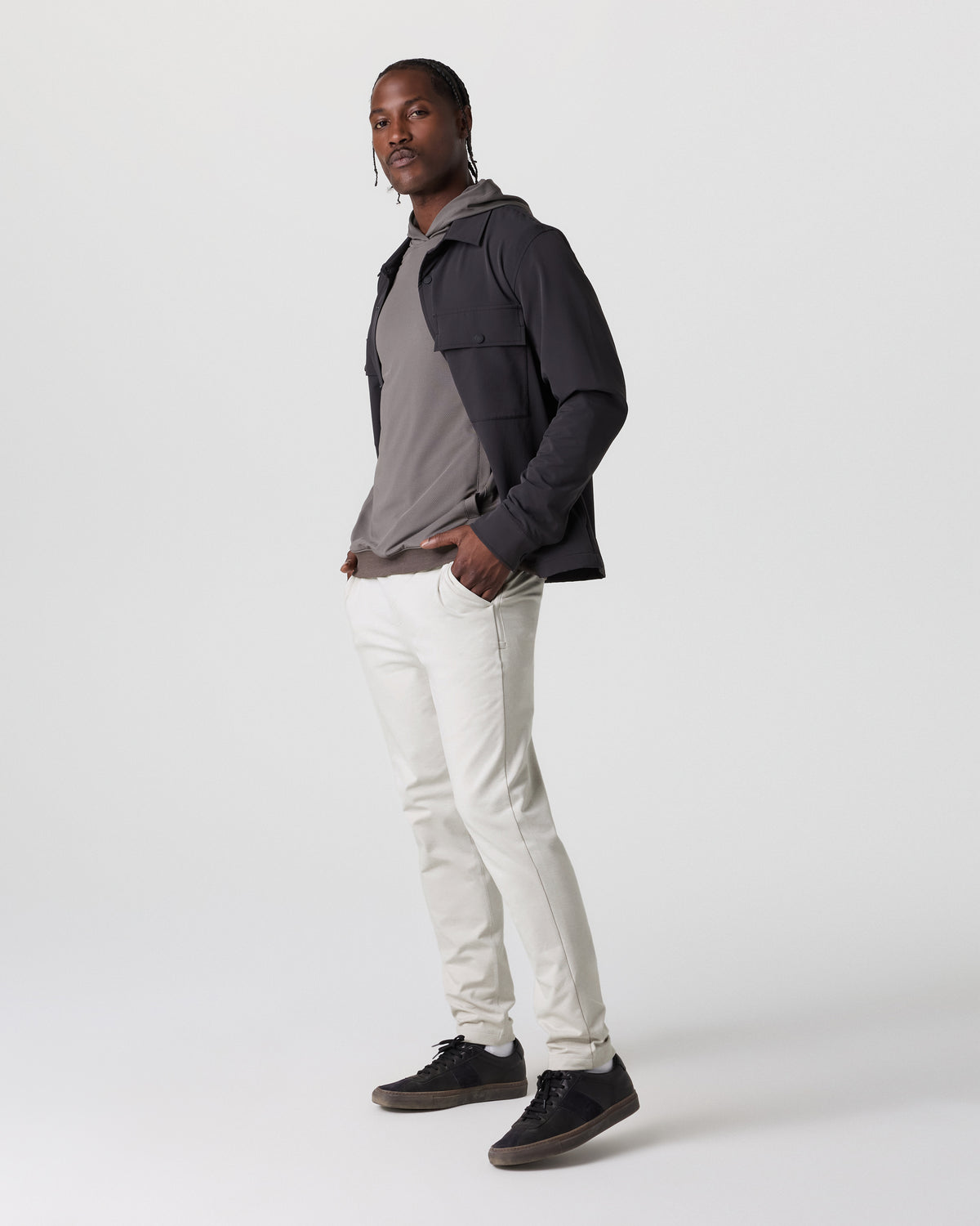 Coronado Pant Men's Salt Heather Zip Up Hoodie - Vuori Clothing