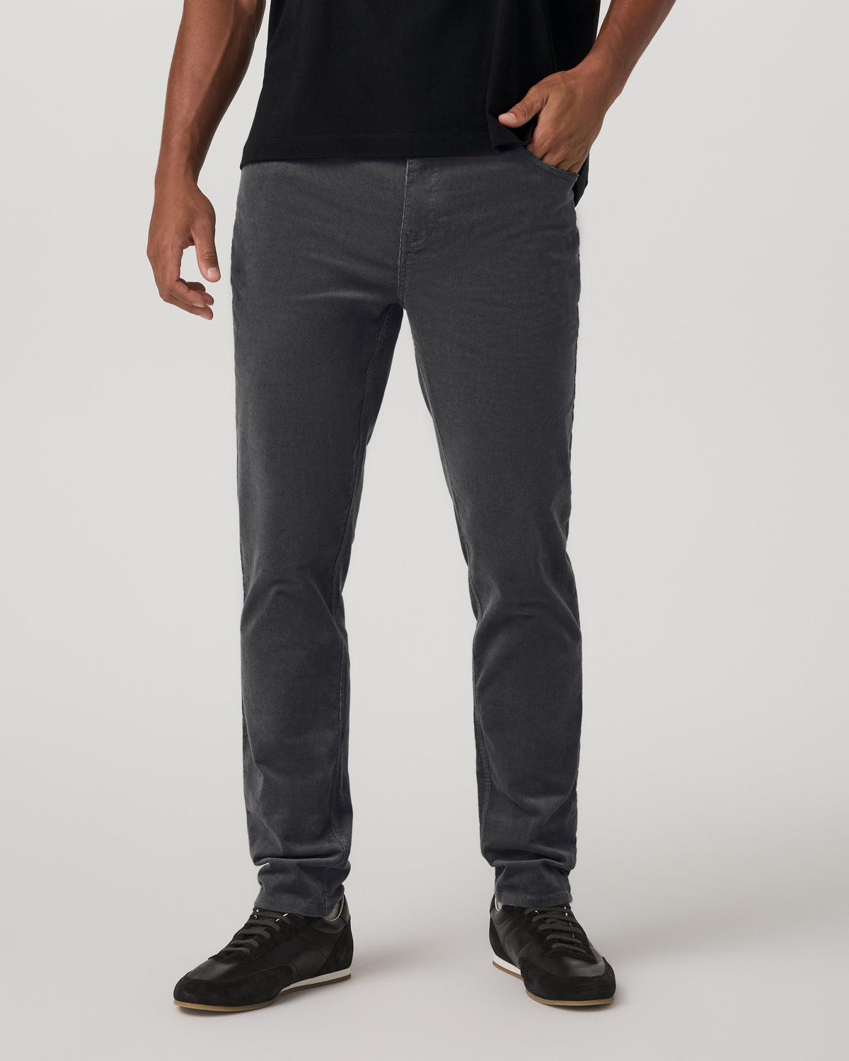Optimist 5 Pocket Cord Pant Athletic Slim Fit Charcoal - Vuori Clothing