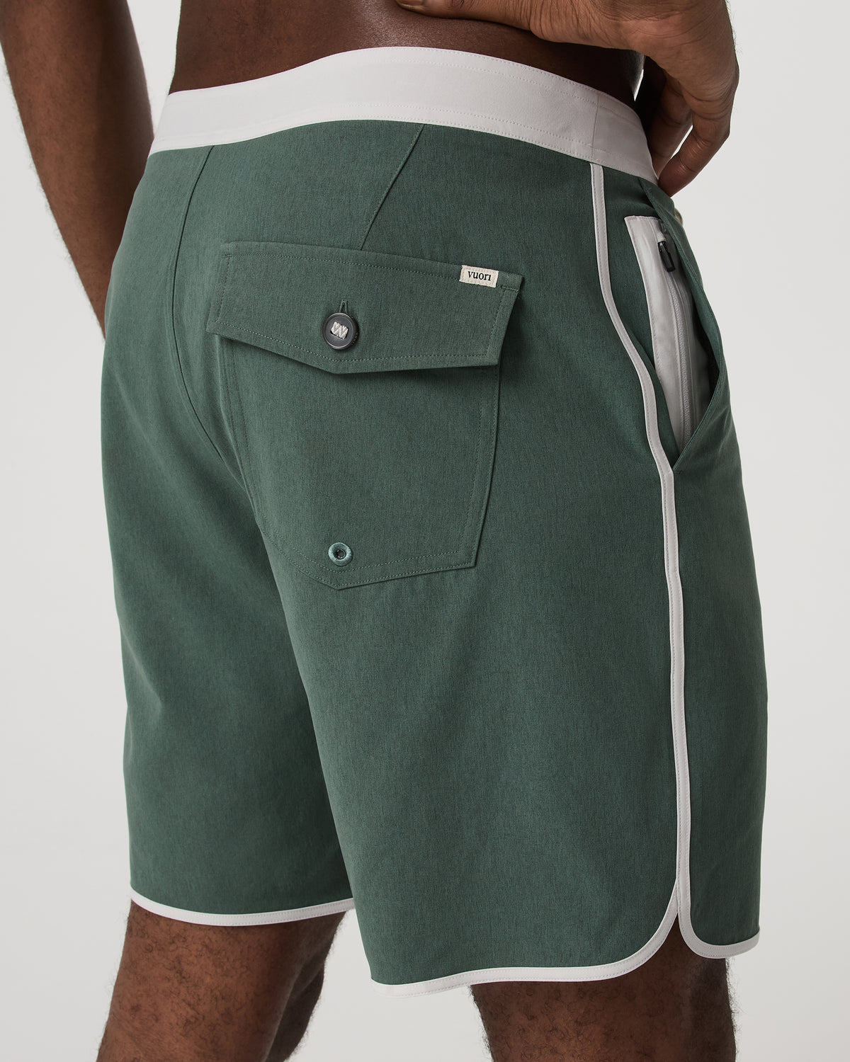 Men's Cruise Boardshort 7" Agate Green Linen Texture - Vuori Clothing