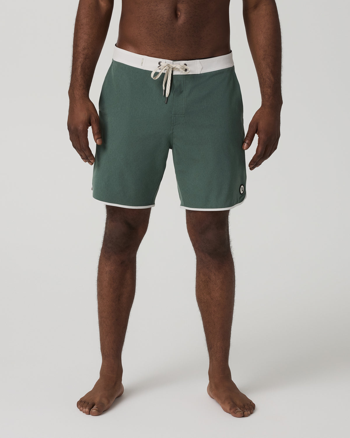 Men's Cruise Boardshort 7" Agate Green Linen Texture - Vuori Clothing