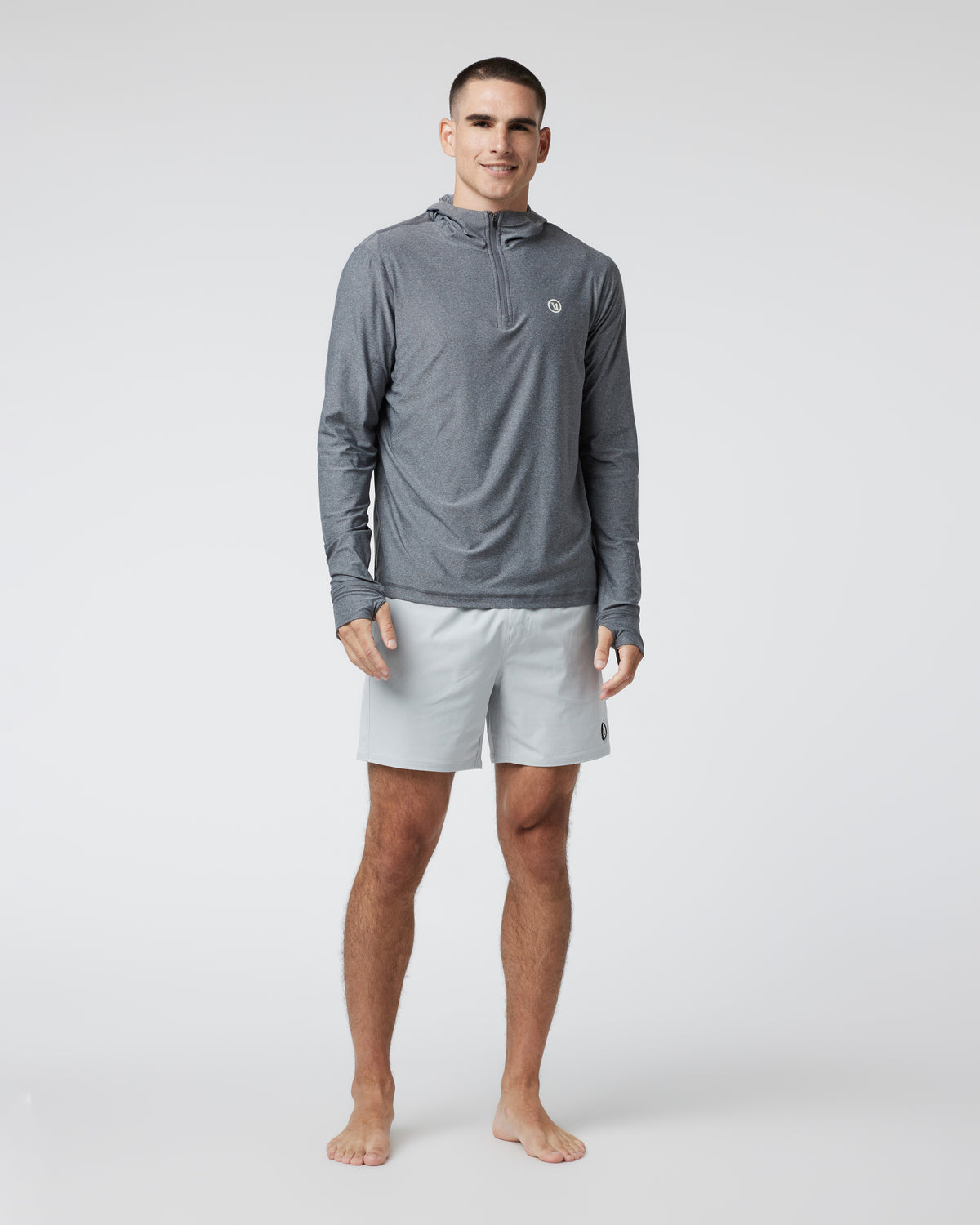 Maverick Volley Short Men's Sky Grey Hybrid Shorts - Vuori Clothing