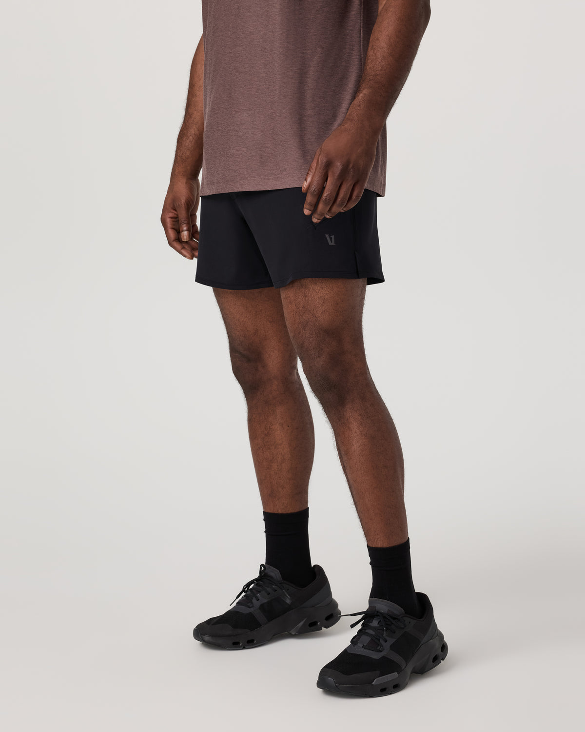 Qualify Short Lined 5" Men's Black Performance Shorts - Vuori Clothing